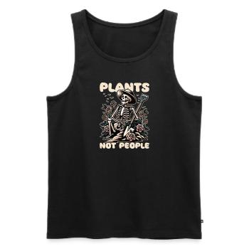 Plant Lovers Skeleton Design Plants not people - Men's Premium Organic Tank Top - black - Front - Michal (187cm)