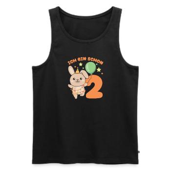 Ich bin schon 2 Hasen Geburtstags Kinder - Männer Premium Bio Tank Top - Schwarz - Vorne - Michal (187cm)