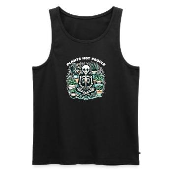 Plant Lovers Skeleton Design Plants not people - Men's Premium Organic Tank Top - black - Front - Michal (187cm)