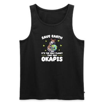 Ist der einzige Planet mit Okapis Earth Day - Männer Premium Bio Tank Top - Schwarz - Vorne - Michal (187cm)