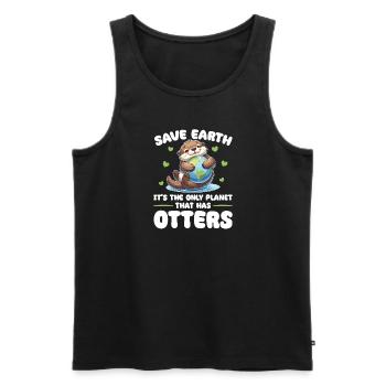 Ist der einzige Planet mit Otters Earth Day - Männer Premium Bio Tank Top - Schwarz - Vorne - Michal (187cm)