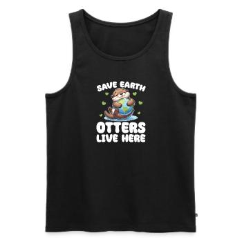 Rettet die Erde Otters leben hier Earth Day - Männer Premium Bio Tank Top - Schwarz - Vorne - Michal (187cm)
