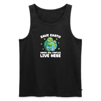 Is the only planet Green Sea Turtle - Men's Premium Organic Tank Top - black - Front - Michal (187cm)