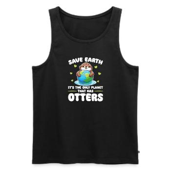 Ist der einzige Planet mit Otters Earth Day - Männer Premium Bio Tank Top - Schwarz - Vorne - Michal (187cm)