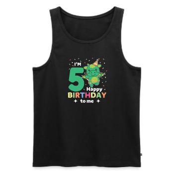 Drache zum 5. Geburtstag Kinder fünf Jahre alt - Männer Premium Bio Tank Top - Schwarz - Vorne - Michal (187cm)