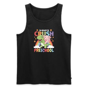 Je suis prêt à écraser les enfants d’âge préscolaire T-Rex Axolotl - Débardeur bio Premium Homme - noir - Devant - Michal (187cm)