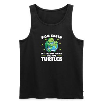Is the only planet with turtles Earth Day - Men's Premium Organic Tank Top - black - Front - Michal (187cm)