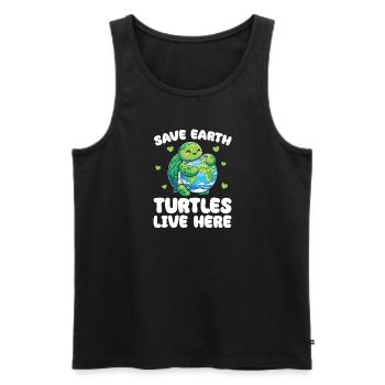 Is the only planet with turtles Earth Day - Men's Premium Organic Tank Top - black - Front - Michal (187cm)