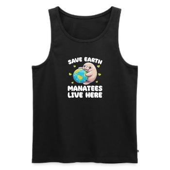 Save the Earth Manatees live here - Men's Premium Organic Tank Top - black - Front - Michal (187cm)