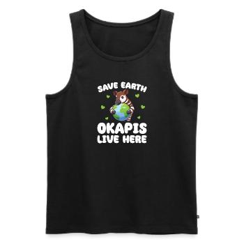 Rettet die Erde Okapis leben hier Earth Day - Männer Premium Bio Tank Top - Schwarz - Vorne - Michal (187cm)