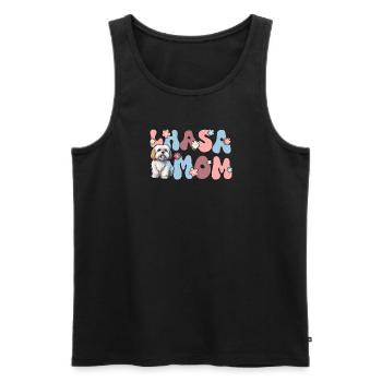 Lhasa Apso Groovy Lhasa Mom - Männer Premium Bio Tank Top - Schwarz - Vorne - AI Model Male 178 light (178cm)