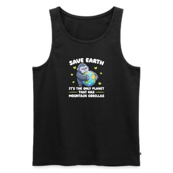 Is the only planet with mountain gorillas Earth Day - Men's Premium Organic Tank Top - black - Front - Michal (187cm)