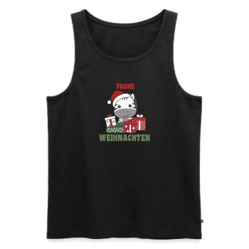 Joyeux Noël Zèbre Réveillon de Noël Zèbres - Débardeur bio Premium Homme - noir - Devant - Michal (187cm)