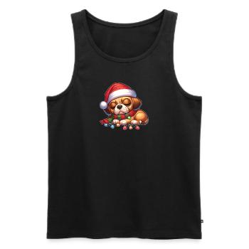 Christmas Hat Christmas Fairy Lights - Men's Premium Organic Tank Top - black - Front - Michal (187cm)