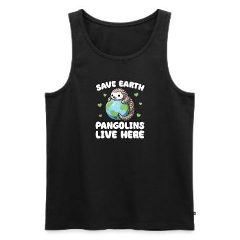 Rettet die Erde Schuppentiere leben hier Earth Day - Männer Premium Bio Tank Top - Schwarz - Vorne - Michal (187cm)