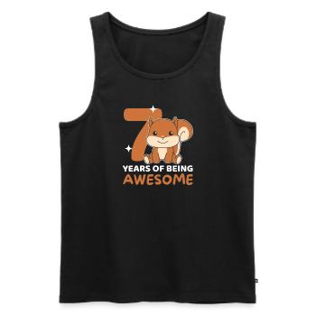 Squirrel for 7th birthday Children seven years - Men's Premium Organic Tank Top - black - Front - Michal (187cm)