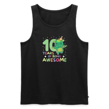 Drache zum 10. Geburtstag Kinder zehn Jahre alt - Männer Premium Bio Tank Top - Schwarz - Vorne - Michal (187cm)