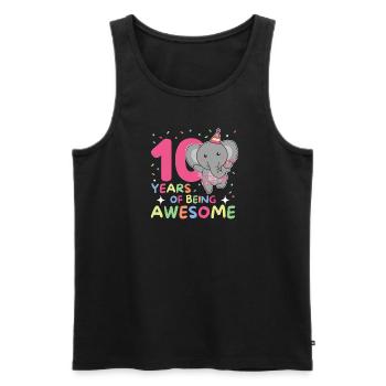 Éléphant pour les enfants de 10 ans - Débardeur bio Premium Homme - noir - Devant - AI Model Male 178 light (178cm)