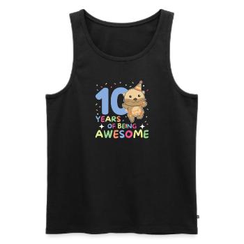 Loutre pour ses 10 ans Enfants de dix ans - Débardeur bio Premium Homme - noir - Devant - Michal (187cm)