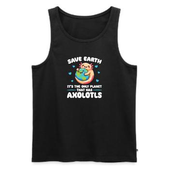 Ist der einzige Planet mit Axolotls Earth Day - Männer Premium Bio Tank Top - Schwarz - Vorne - Michal (187cm)
