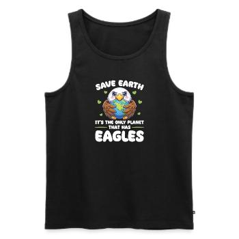 Ist der einzige Planet mit Adler Earth Day - Männer Premium Bio Tank Top - Schwarz - Vorne - Michal (187cm)