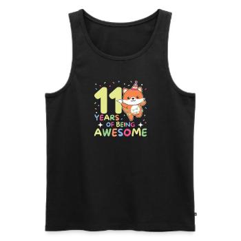 Fuchs zum 11. Geburtstag Kinder elf Jahre alt - Männer Premium Bio Tank Top - Schwarz - Vorne - AI Model Male 178 light (178cm)