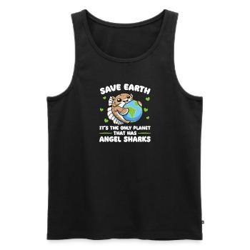 Is the only planet with angel sharks Earth Day - Men's Premium Organic Tank Top - black - Front - AI Model Male 178 light (178cm)