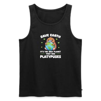 Is the only platypus planet Earth Day - Men's Premium Organic Tank Top - black - Front - AI Model Male 178 light (178cm)