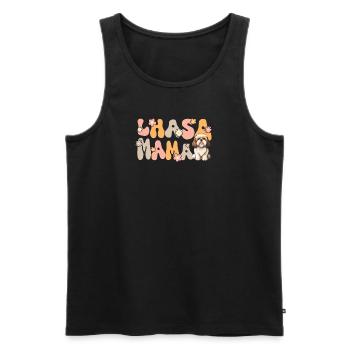 Lhasa Apso Groovy Lhasa Mama - Männer Premium Bio Tank Top - Schwarz - Vorne - AI Model Male 178 light (178cm)