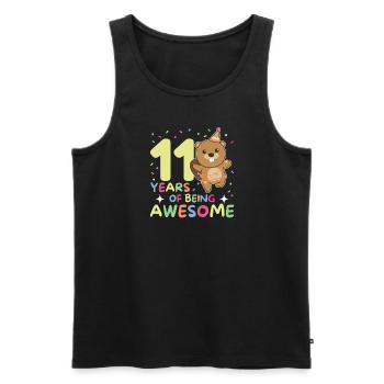 Castor pour son 11e anniversaire Enfants de onze ans - Débardeur bio Premium Homme - noir - Devant - Michal (187cm)