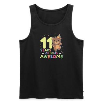 Ours pour ses 11 ans enfants de onze ans - Débardeur bio Premium Homme - noir - Devant - Michal (187cm)