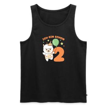 Ich bin schon 2 Alpakas Geburtstags Kinder - Männer Premium Bio Tank Top - Schwarz - Vorne - Michal (187cm)