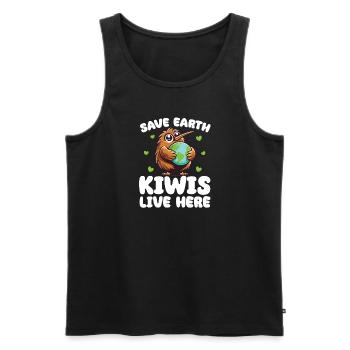 Rettet die Erde Kiwis Vögel leben hier Earth Day - Männer Premium Bio Tank Top - Schwarz - Vorne - AI Model Male 178 light (178cm)