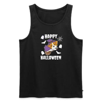 Jack Russell Happy Halloween Witch Kids Witches - Men's Premium Organic Tank Top - black - Front - AI Model Male 178 light (178cm)