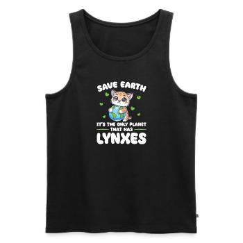 Ist der einzige Planet mit Luchse Earth Day - Männer Premium Bio Tank Top - Schwarz - Vorne - Michal (187cm)