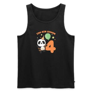 Ich bin schon 4 Pandas Geburtstags Kinder - Männer Premium Bio Tank Top - Schwarz - Vorne - AI Model Male 178 light (178cm)