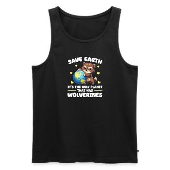 Ist der einzige Planet mit Vielfraß Earth Day - Männer Premium Bio Tank Top - Schwarz - Vorne - AI Model Male 178 light (178cm)