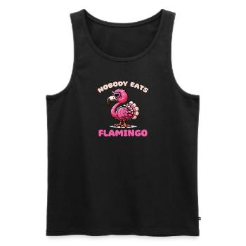 Thanksgiving Turkey mix Flamingo Nobody Eats - Men's Premium Organic Tank Top - black - Front - AI Model Male 178 light (178cm)
