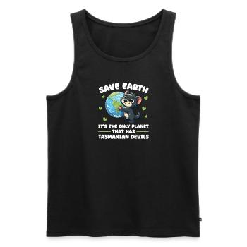 Is the only planet with a marsupial devil Earth Day - Men's Premium Organic Tank Top - black - Front - AI Model Male 178 light (178cm)