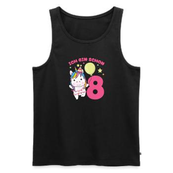 I'm already 8 unicorns birthday kids - Men's Premium Organic Tank Top - black - Front - AI Model Male 178 light (178cm)