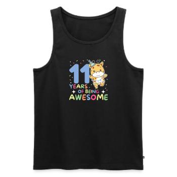 Girafe pour 11ème anniversaire enfants de onze ans - Débardeur bio Premium Homme - noir - Devant - Michal (187cm)
