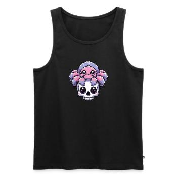Kawaii Gothique Tarentule Couleurs Pastel Gothique Goth - Débardeur bio Premium Homme - noir - Devant - Michal (187cm)