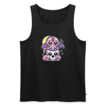 Kawaii Gothic Cthulhu Pastel Colors Gothic Goth - Men's Premium Organic Tank Top - black - Front - Michal (187cm)
