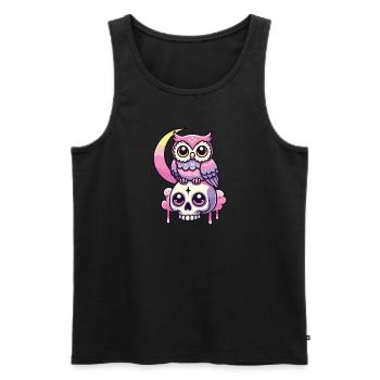 Kawaii Gothic Eule Pastellfarben Gothic Goth - Männer Premium Bio Tank Top - Schwarz - Vorne - Michal (187cm)