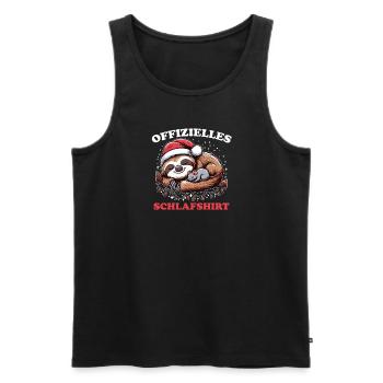 Official Sleep Shirt Christmas Sloth - Men's Premium Organic Tank Top - black - Front - Michal (187cm)