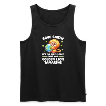 Is the only planet with yellow lion tamarins - Men's Premium Organic Tank Top - black - Front - AI Model Male 178 light (178cm)