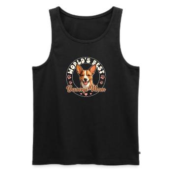 Basenji Groovy Basenji Mom - Men's Premium Organic Tank Top - black - Front - AI Model Male 178 light (178cm)