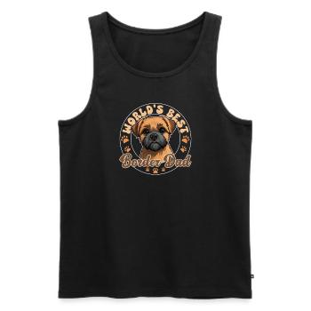 Border Terrier Groovy Border Dad - Men's Premium Organic Tank Top - black - Front - AI Model Male 178 light (178cm)