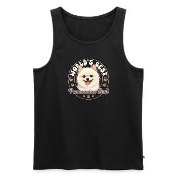 Zwergspitz Groovy Zwergspitz Dad - Männer Premium Bio Tank Top - Schwarz - Vorne - AI Model Male 178 light (178cm)