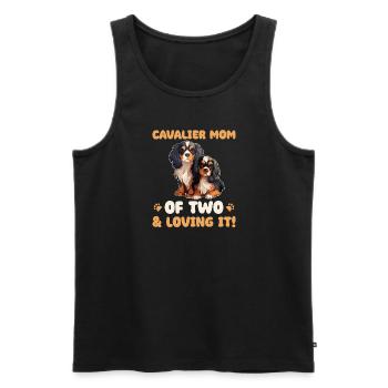 Cavalier King Charles Spaniel Cavalier Mom of two - Men's Premium Organic Tank Top - black - Front - Michal (187cm)